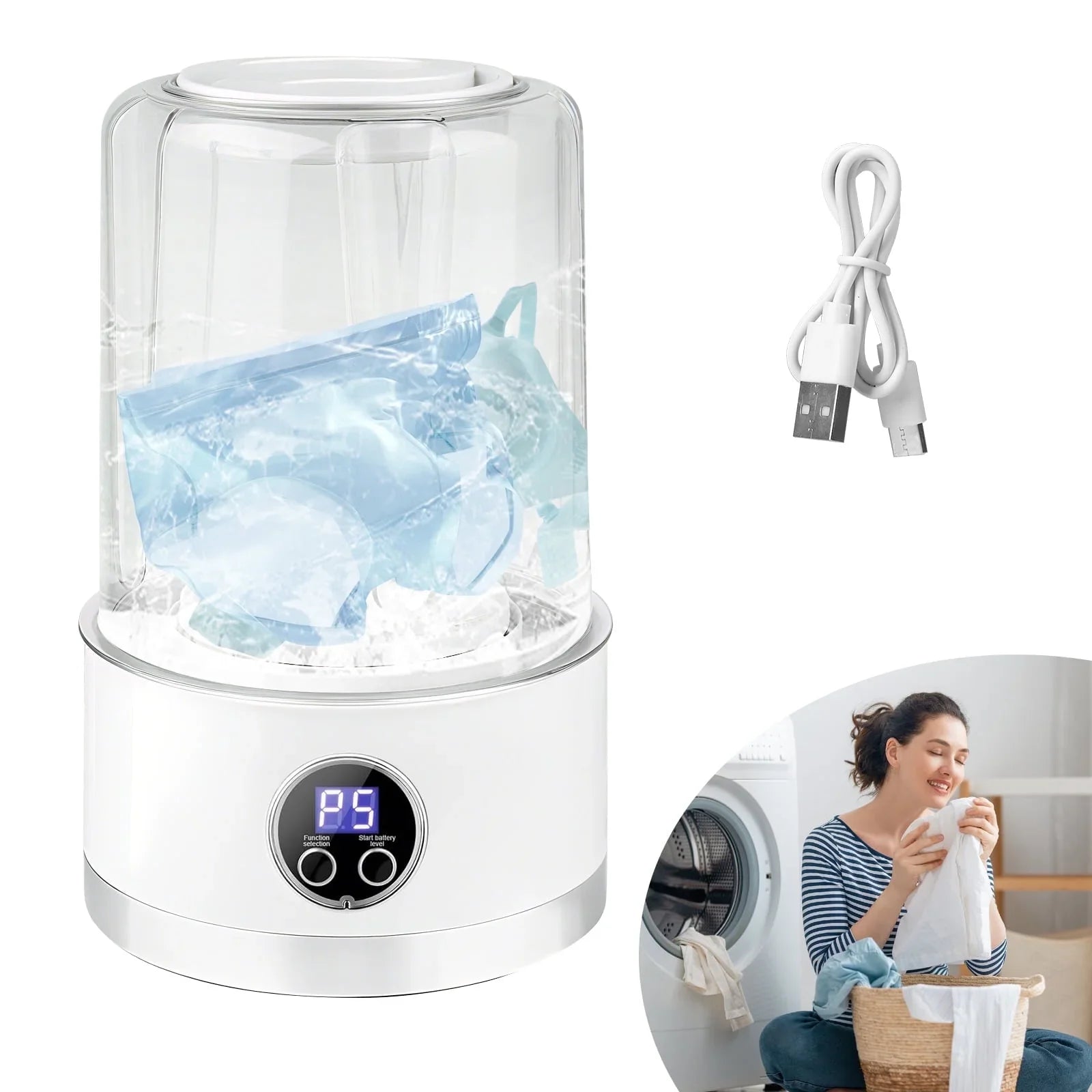 Underwear Rechargeable Washer with Laundry Cup غسالة الملابس الداخلية