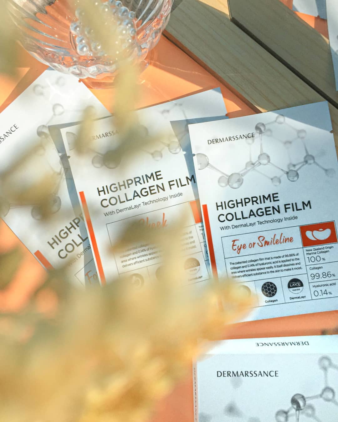KOREAN HIGHPRIME Collagen Film | Pack of 5 (Forehead, Cheek & Neck) فيلم كولاجين كوري فاخر | 5 قطع (جبهة وخدود ورقبة)