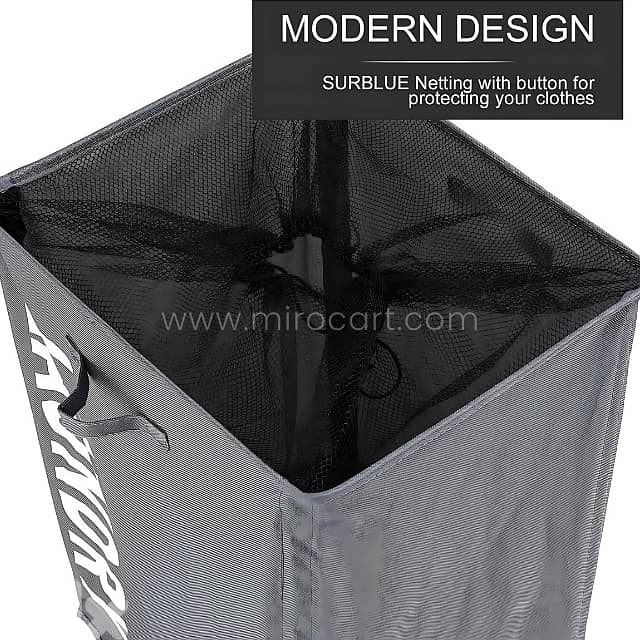 Rolling Mesh Laundry Basket with wheels