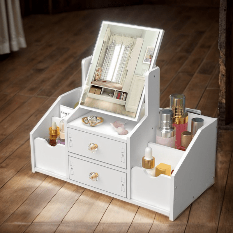 Wooden Vanity Makeup Organizer