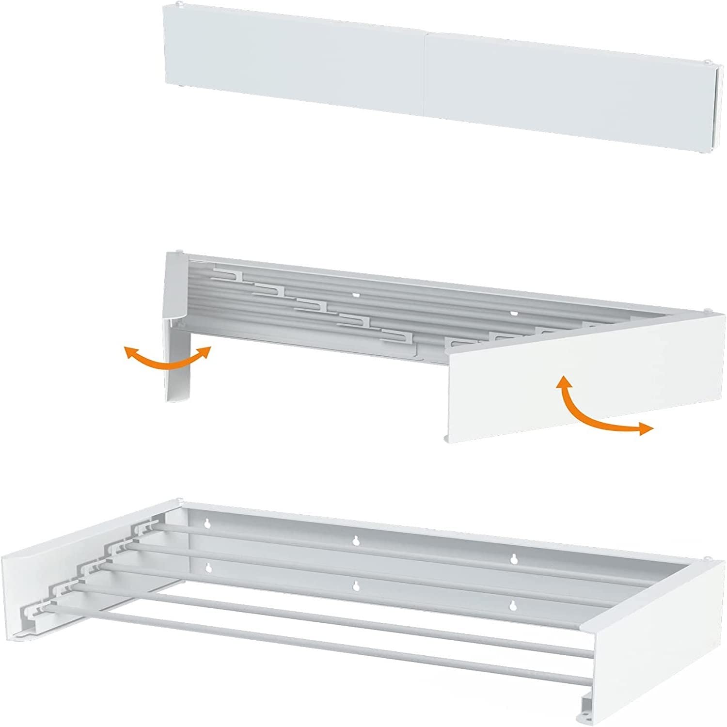 Collapsible Wall Mounted Clothes Drying Rack حامل تجفيف ملابس قابل للطي مثبت بالجدار