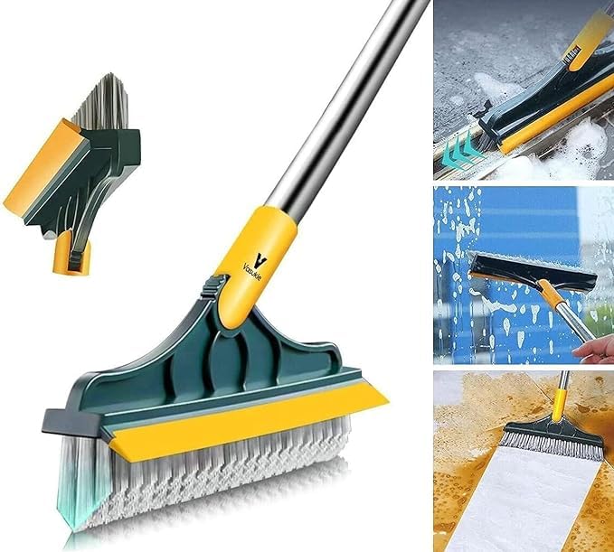 Rotatable Floor Cleaning Scrub Brush 2in1