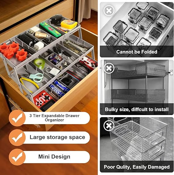 Multi-Level Smart Drawer Organizer منظم أدراج ذكي متعدد الطوابق