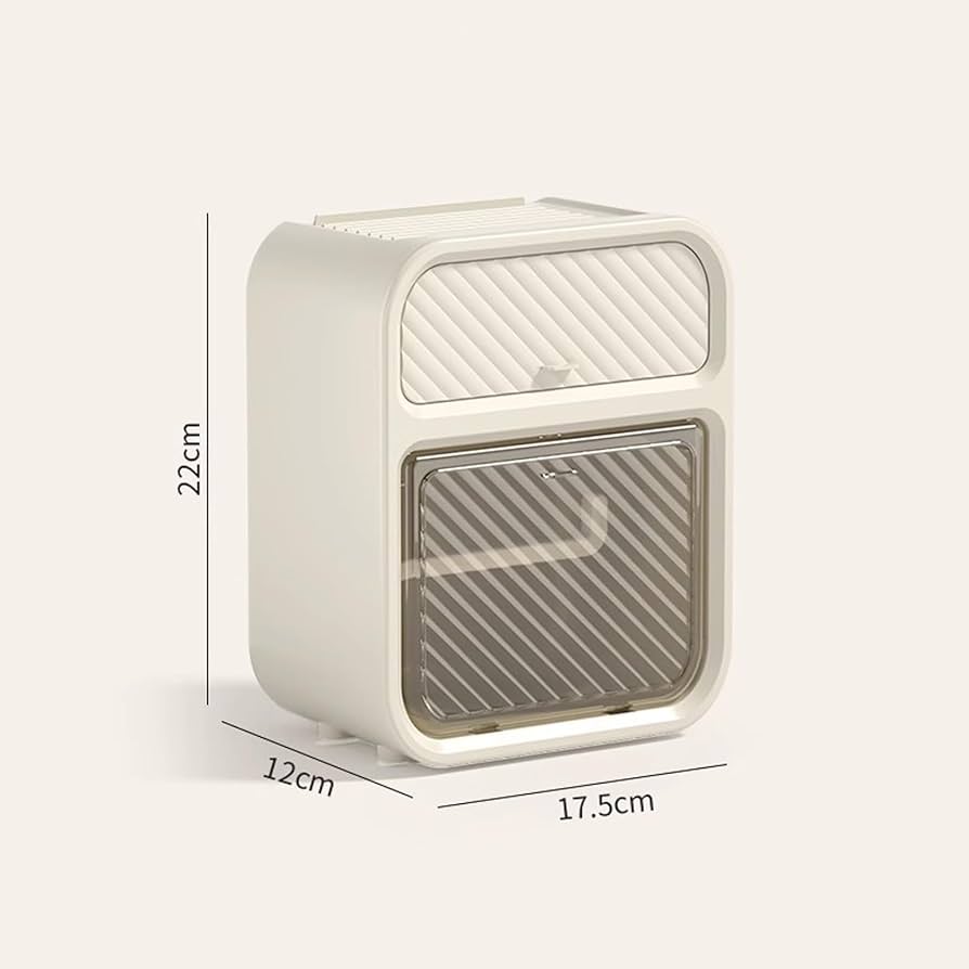 Tissue Holder with Storage Box Wall Mounted حامل مناديل جداري مع صندوق تخزين