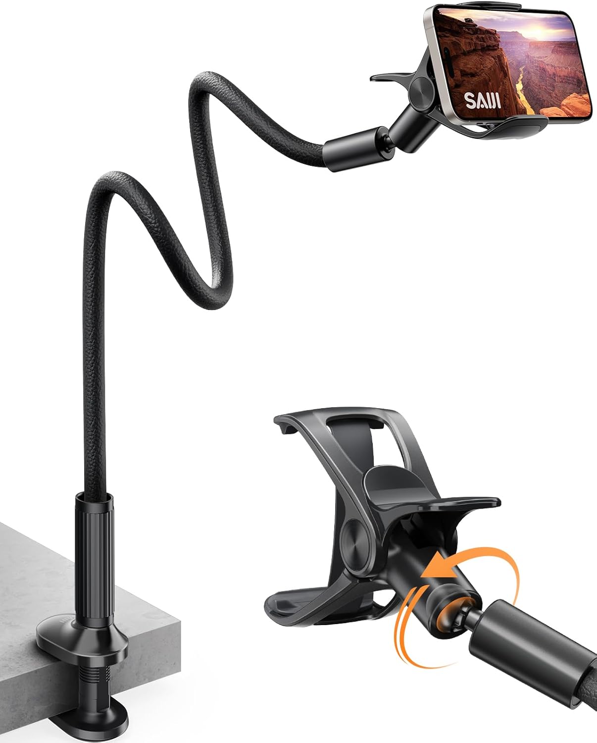 Gooseneck Phone Holder حامل هاتف بذراع مرن