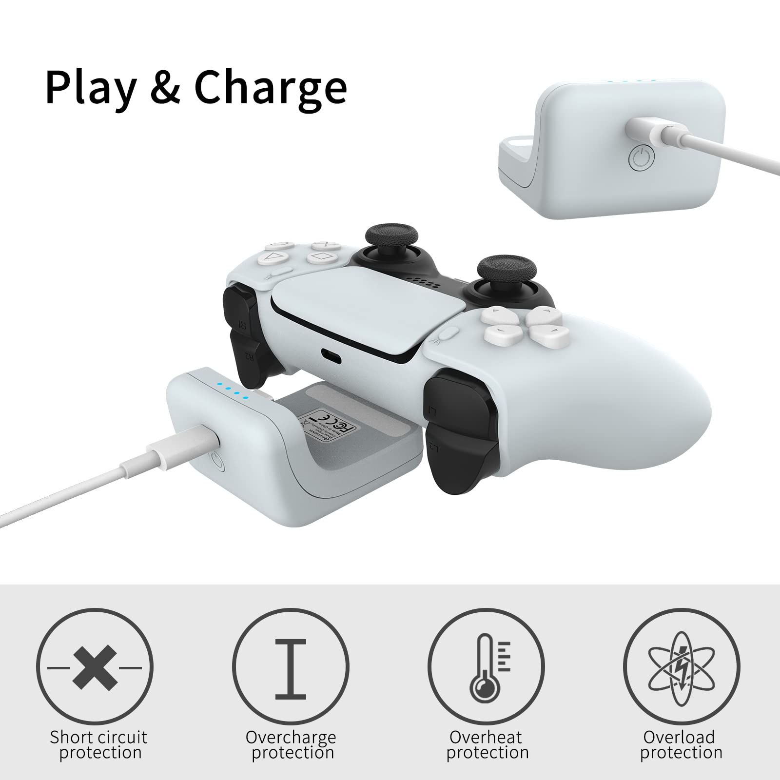 Orotec Playstation 5 Controller Snap-on Powerbank باور بانك يثبت على يد تحكم بلايستيشن 5