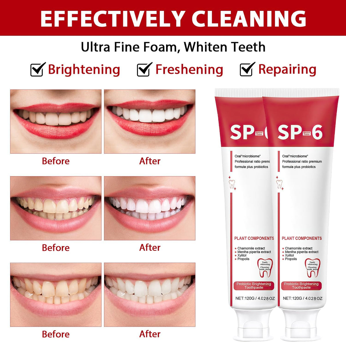 SP-6 Toothpaste Ultra Whitening معجون أسنان SP-6 فائق التبييض