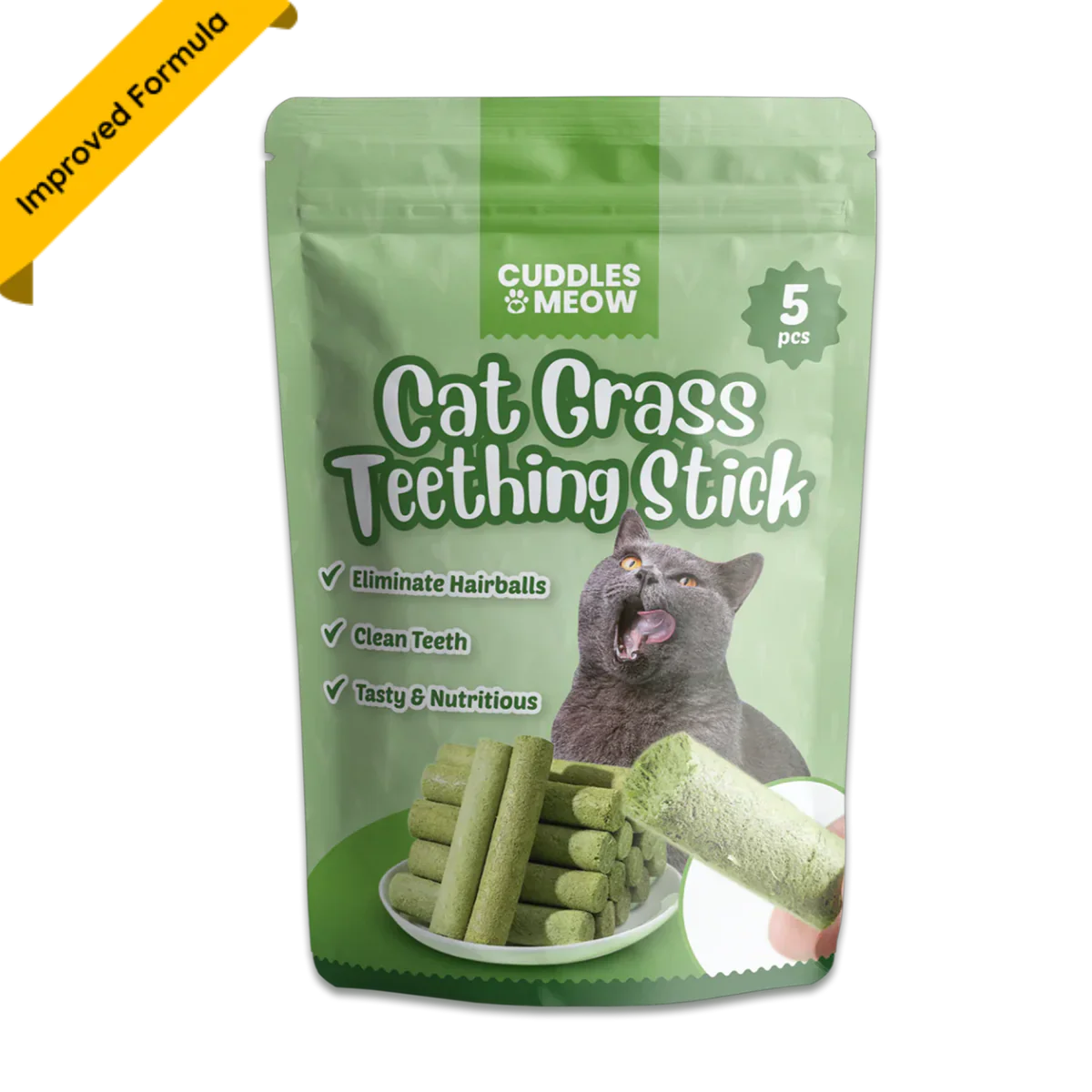 Cat Grass Teething Stick عصا تسنين عشب القطط