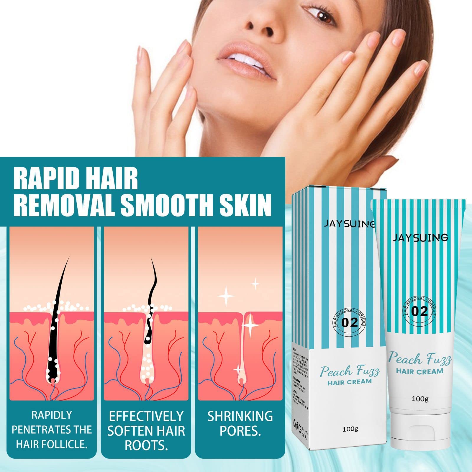 Peach Fuzz Hair Cream | 100g كريم إزالة شعر الزغب | 100غ