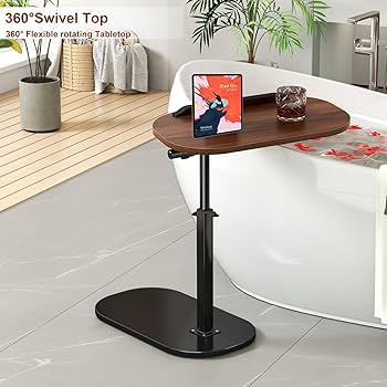 Adjustable Height 360° Swivel C-Shaped Side Table