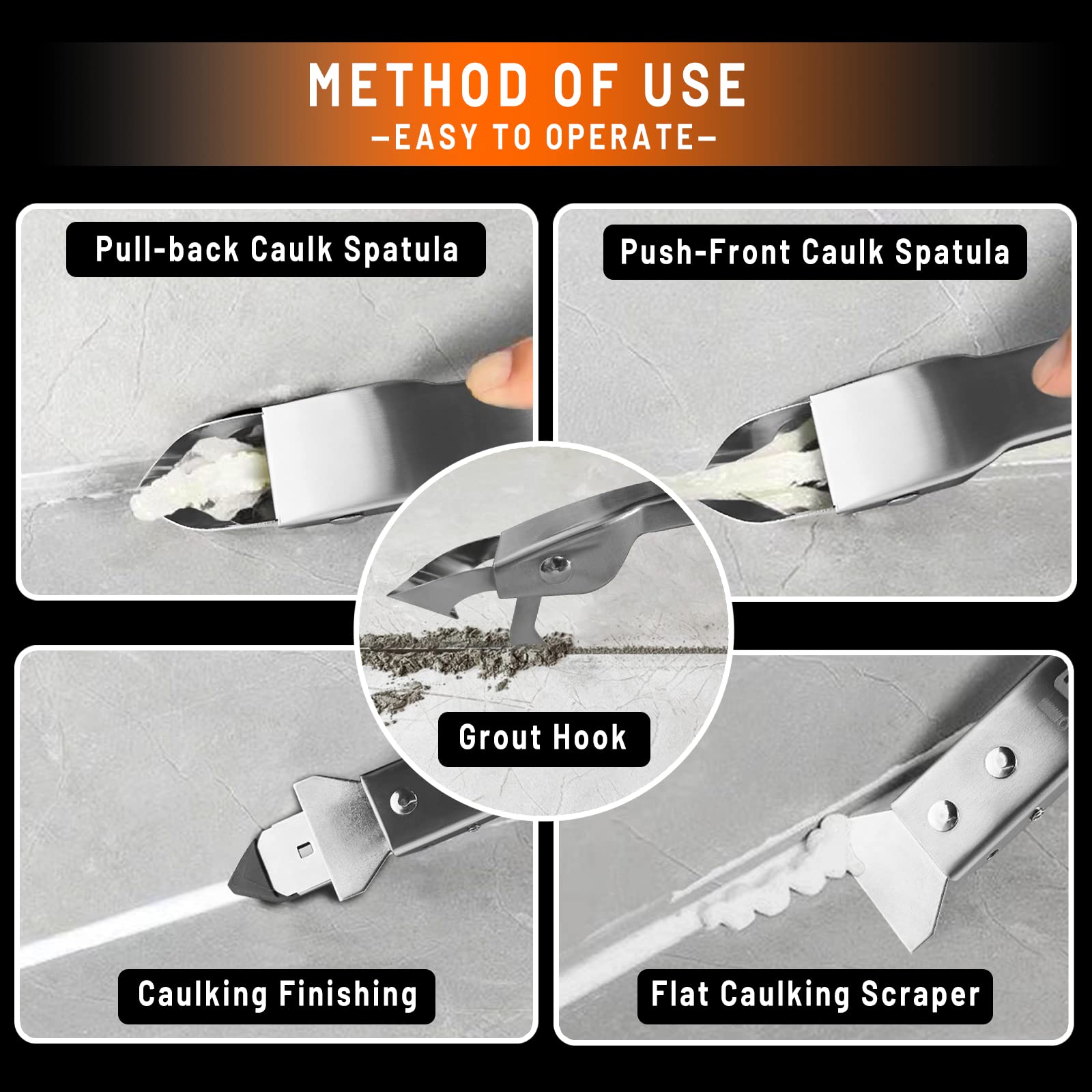 Silicone Multi Caulking Tool | 4 in 1