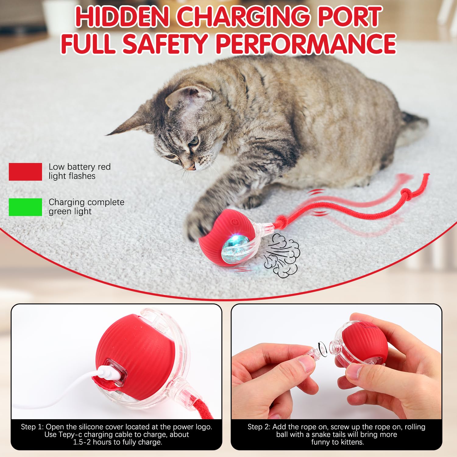 Interactive Pet Rolling Ball كرة تفاعلية للحيوانات الأليفة