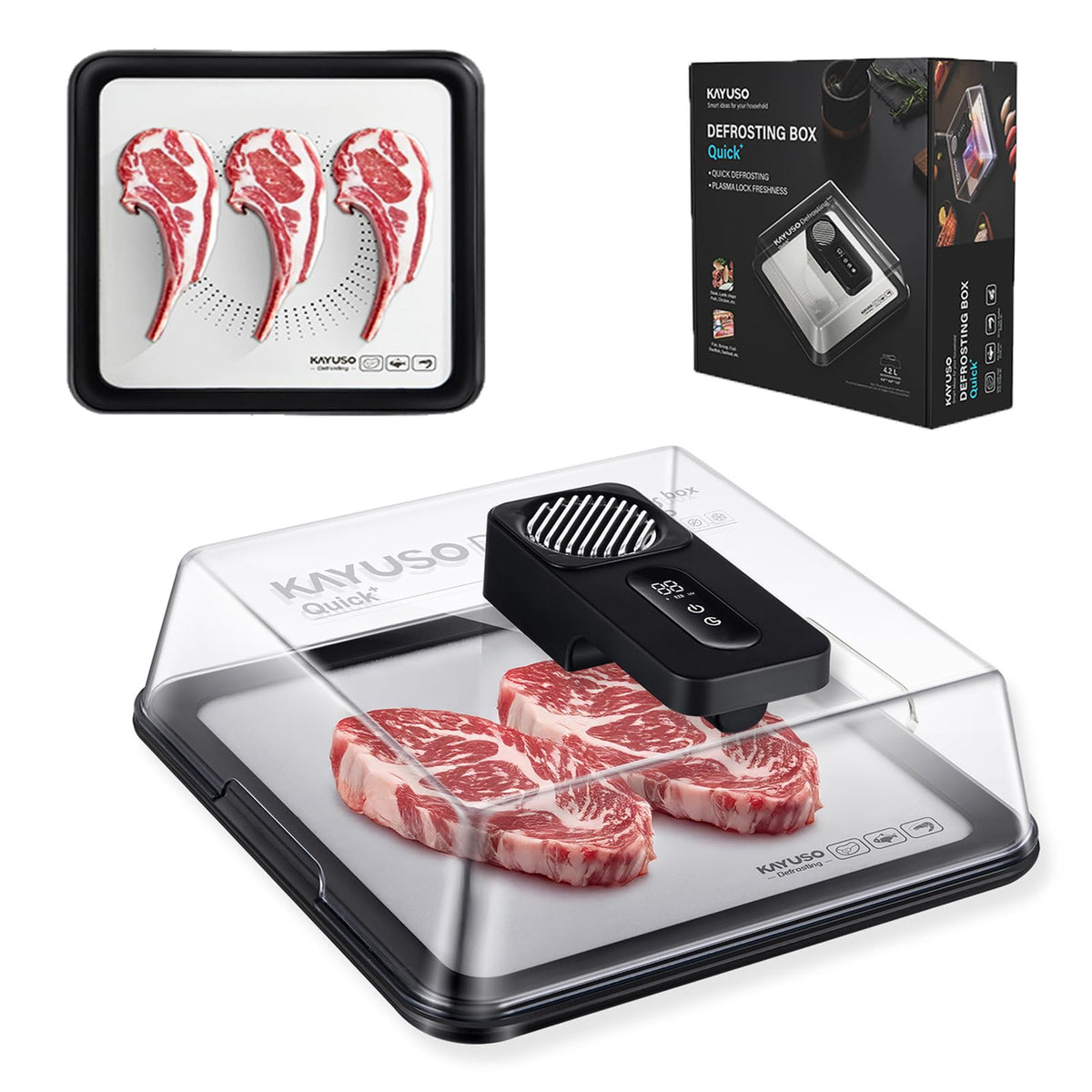 Kayuso | World's First Plasma Circulation UVC Defrosting Box | 4X Faster + <5% Nutrition Loss