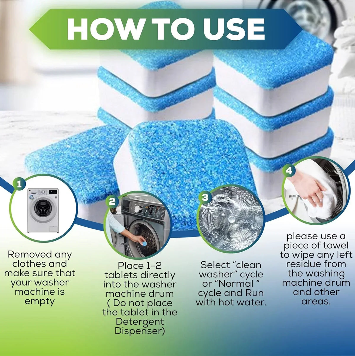 Washing Machine Cleaning Tablets أقراص تنظيف الغسالة
