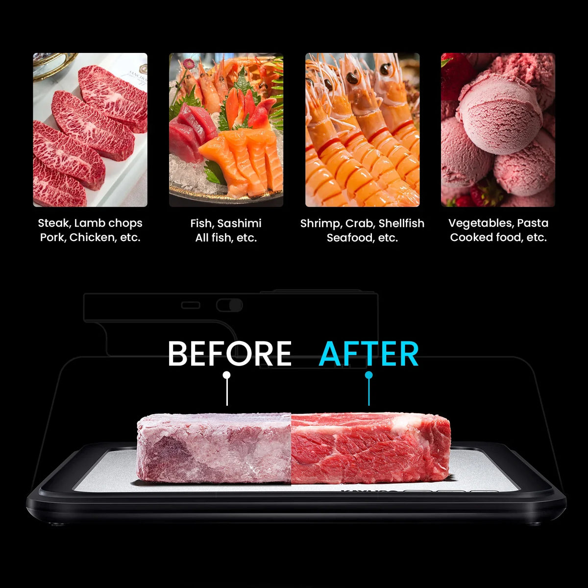 Kayuso | World's First Plasma Circulation UVC Defrosting Box | 4X Faster + <5% Nutrition Loss