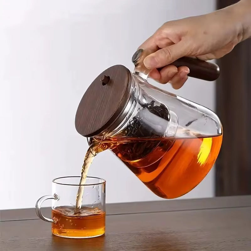 Heat Resistant Glass Teapot With Strainer