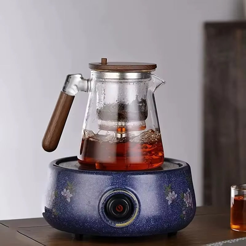 Heat Resistant Glass Teapot With Strainer