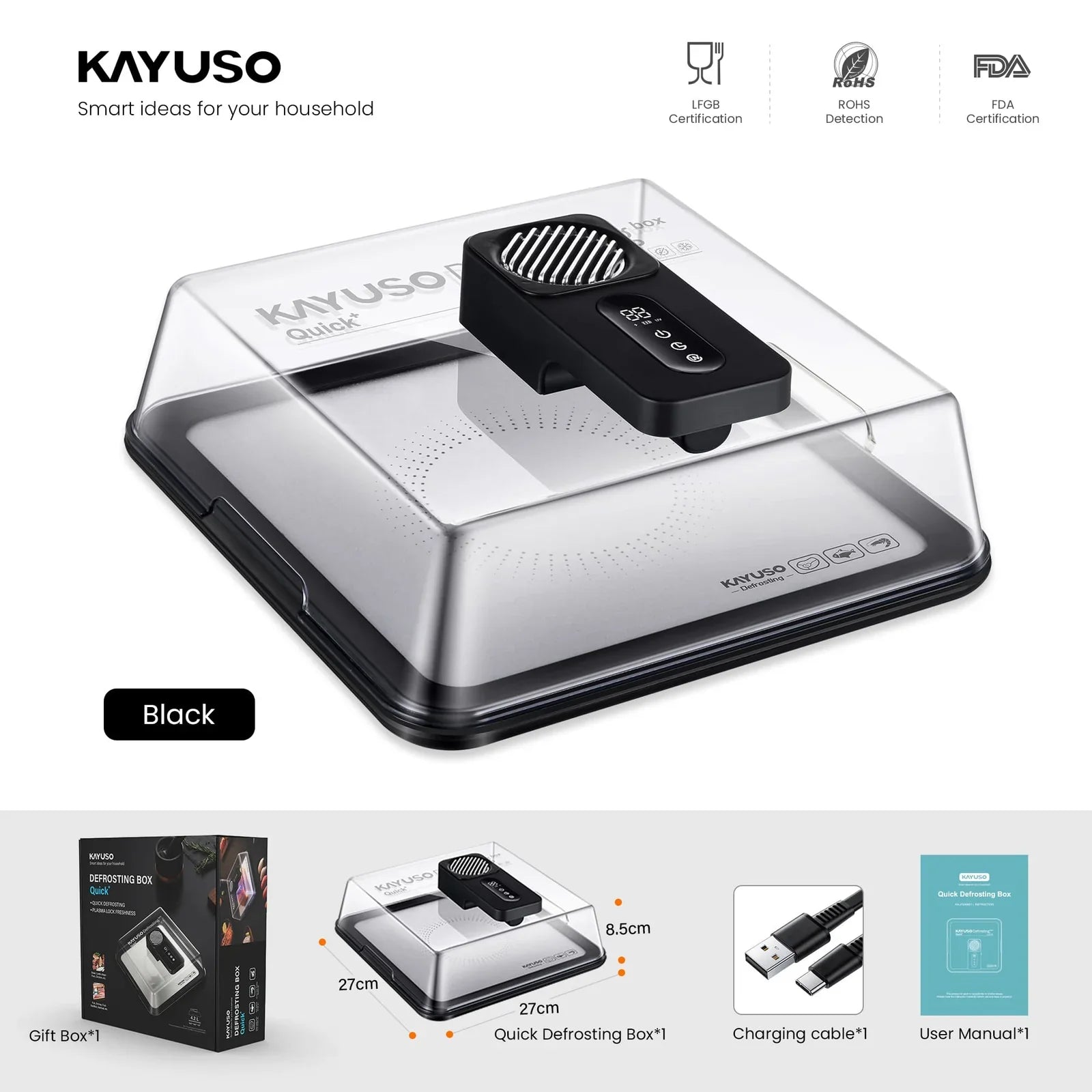 Kayuso | World's First Plasma Circulation UVC Defrosting Box | 4X Faster + <5% Nutrition Loss