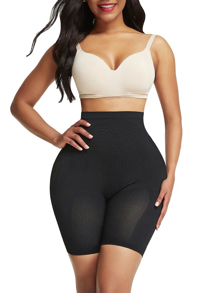 SEAMLESS HIGH WAIST SHAPEWEAR WITH THIGH COMPRESSION (Invisible Shaper Shorts) مشكل خصر عالي سلس مع ضغط الفخذين (شورت مشكل شفاف)