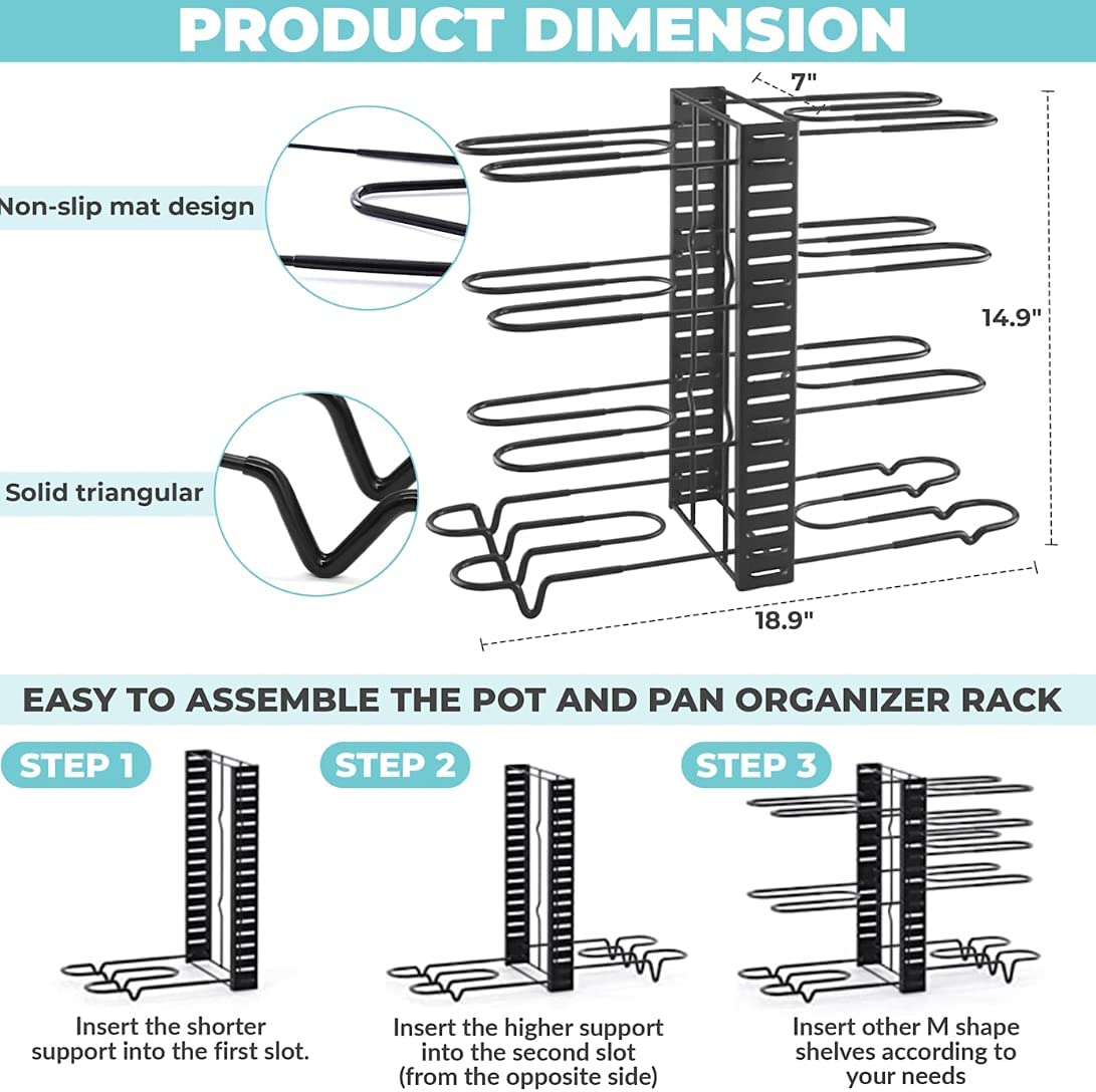 Pot Rack Organizer رف تنظيم الأواني