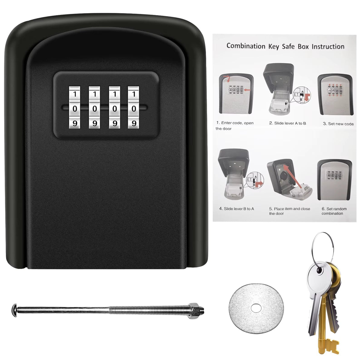 Anti-Theft Wall Mount Key Lock Box صندوق مفاتيح جداري مضاد للسرقة