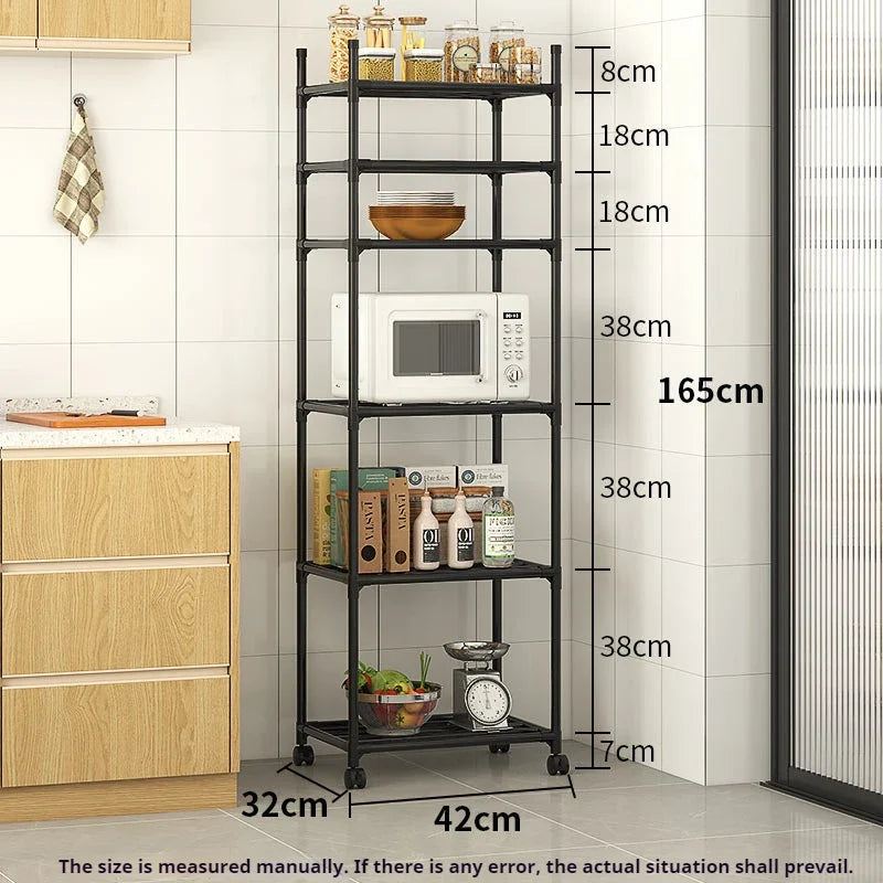 Steel Heavy Duty 6 Tier Rolling Kitchen Storage Shelves