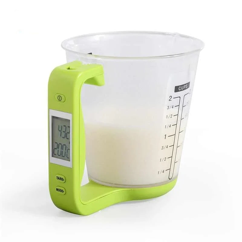 Digital LCD Measuring Cup for Effortless Cooking & Baking كوب قياس رقمي متعدد الاستخدامات للطبخ والخبز والمكونات السائلة والجافة