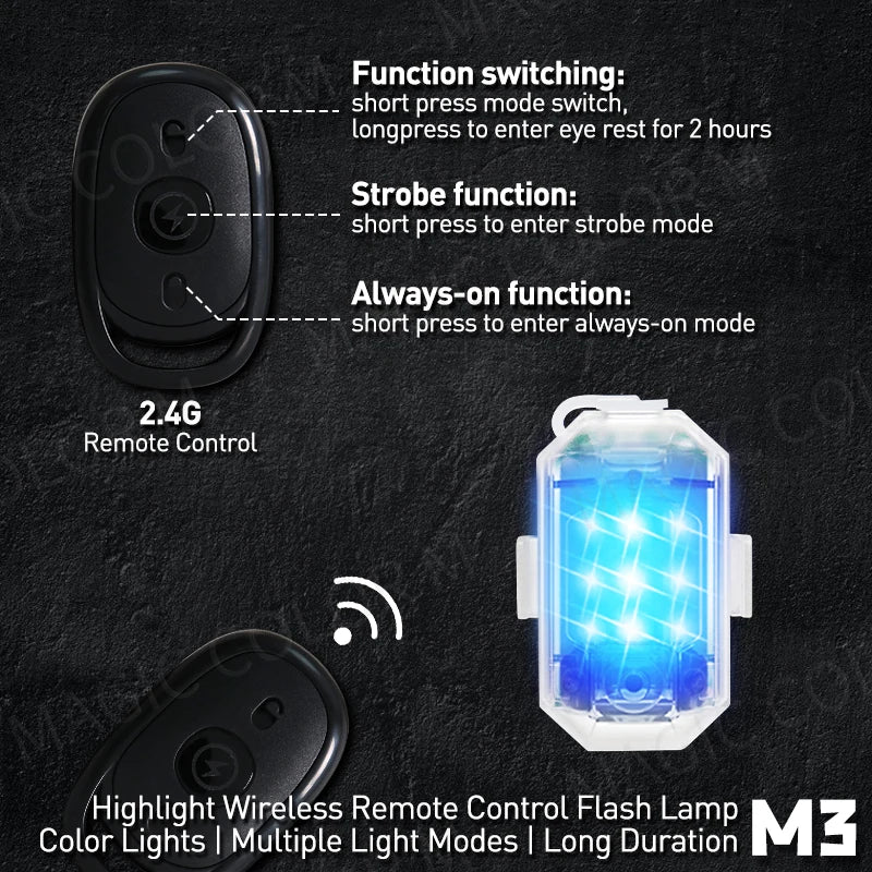 Wireless Led Strobe Lights Box of 2 with Remote أضواء ستروب LED لاسلكية 2 قطعة مع ريموت