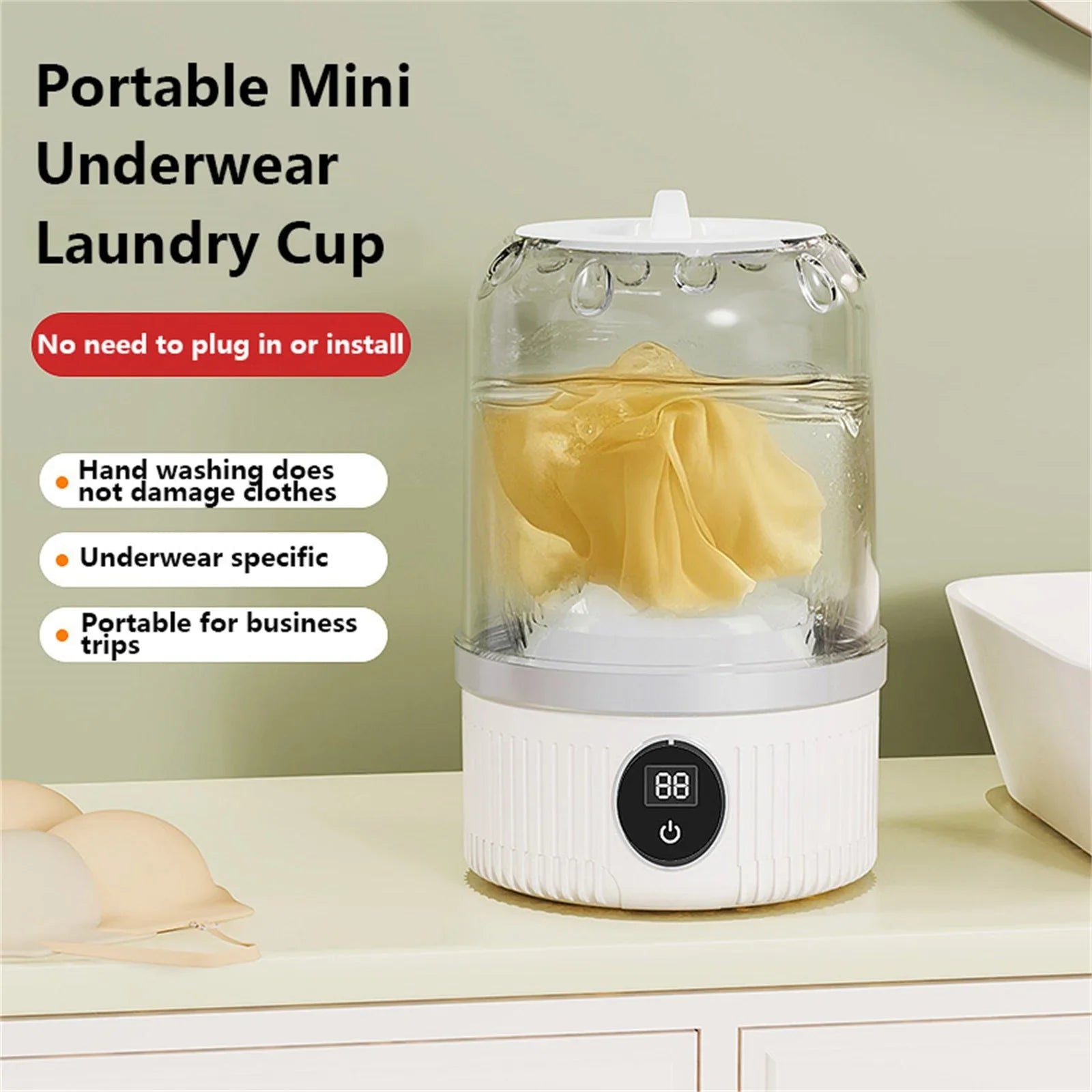 Underwear Rechargeable Washer with Laundry Cup غسالة الملابس الداخلية