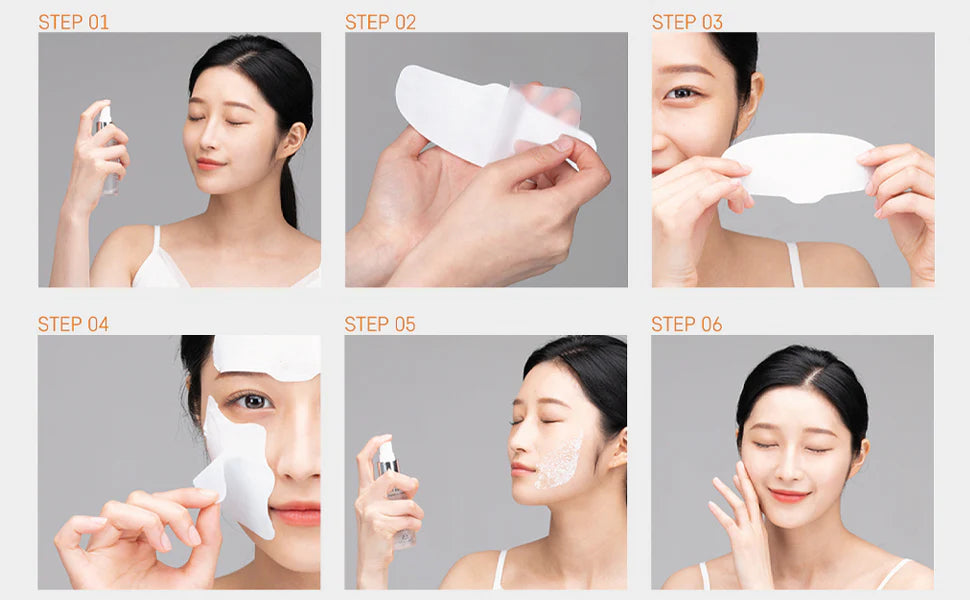 KOREAN HIGHPRIME Collagen Film | Pack of 5 (Forehead, Cheek & Neck) فيلم كولاجين كوري فاخر | 5 قطع (جبهة وخدود ورقبة)
