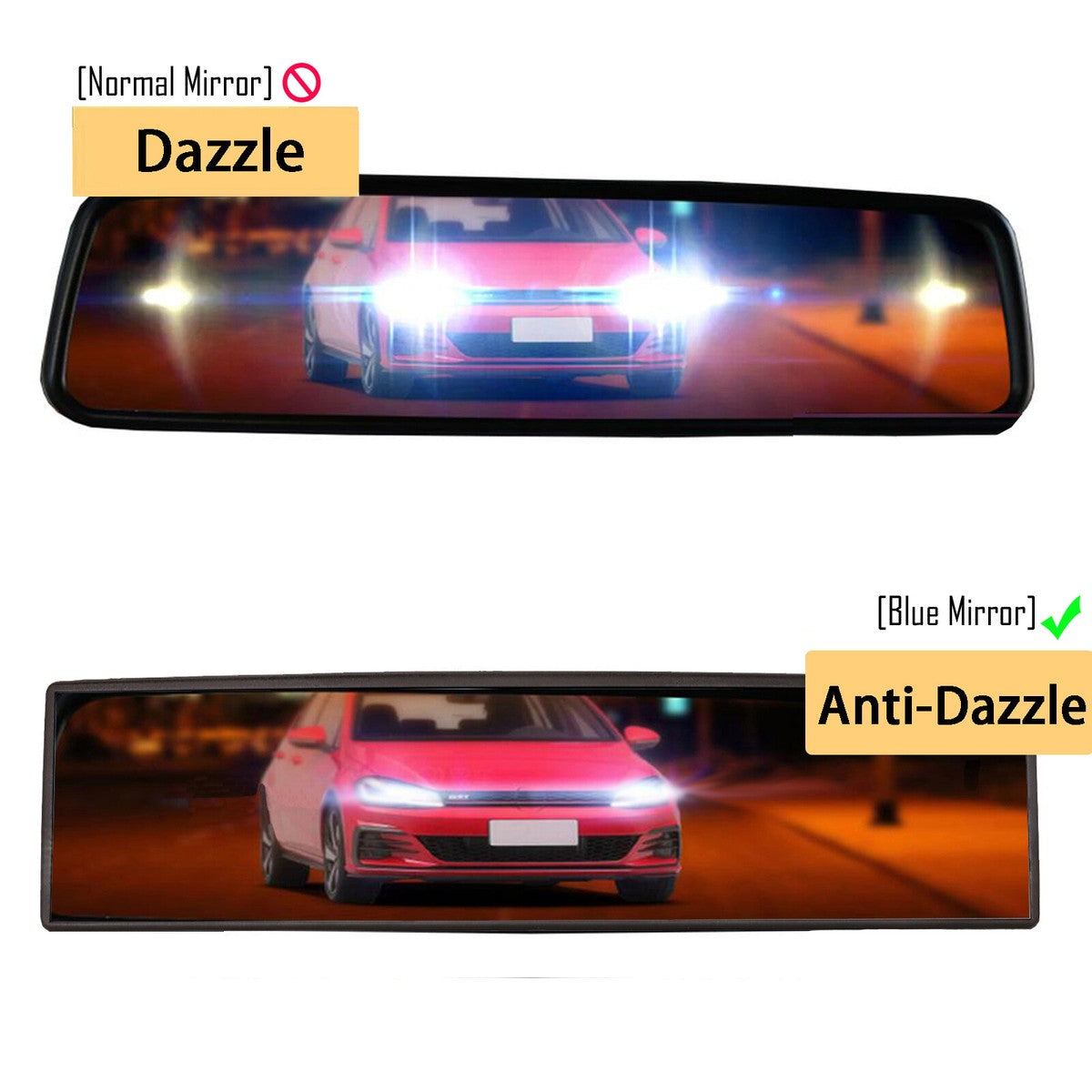 12" Panoramic Clip-On Rearview Mirror, Wide Angle مرآة خلفية بانورامية 12 بوصة بزاوية واسعة