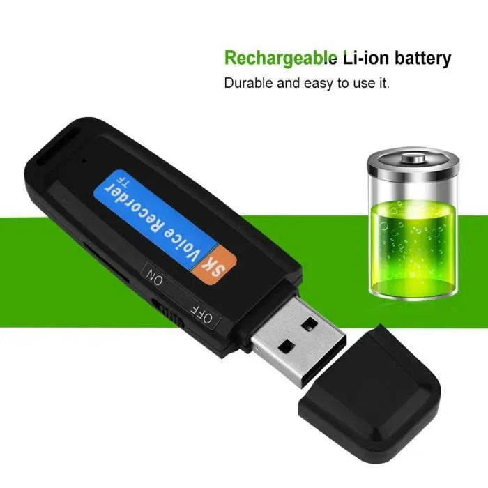 USB Spy Voice Recorder + Memory | مع كرت ذاكرةUSB مسجل الاصوات على شكل