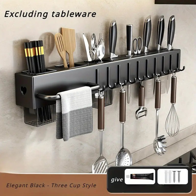 Utensil Knife Wall Mount Rack Stainless Steel