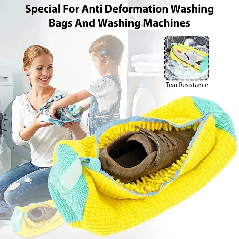 Shoes Microfiber Brush Laundry Bag