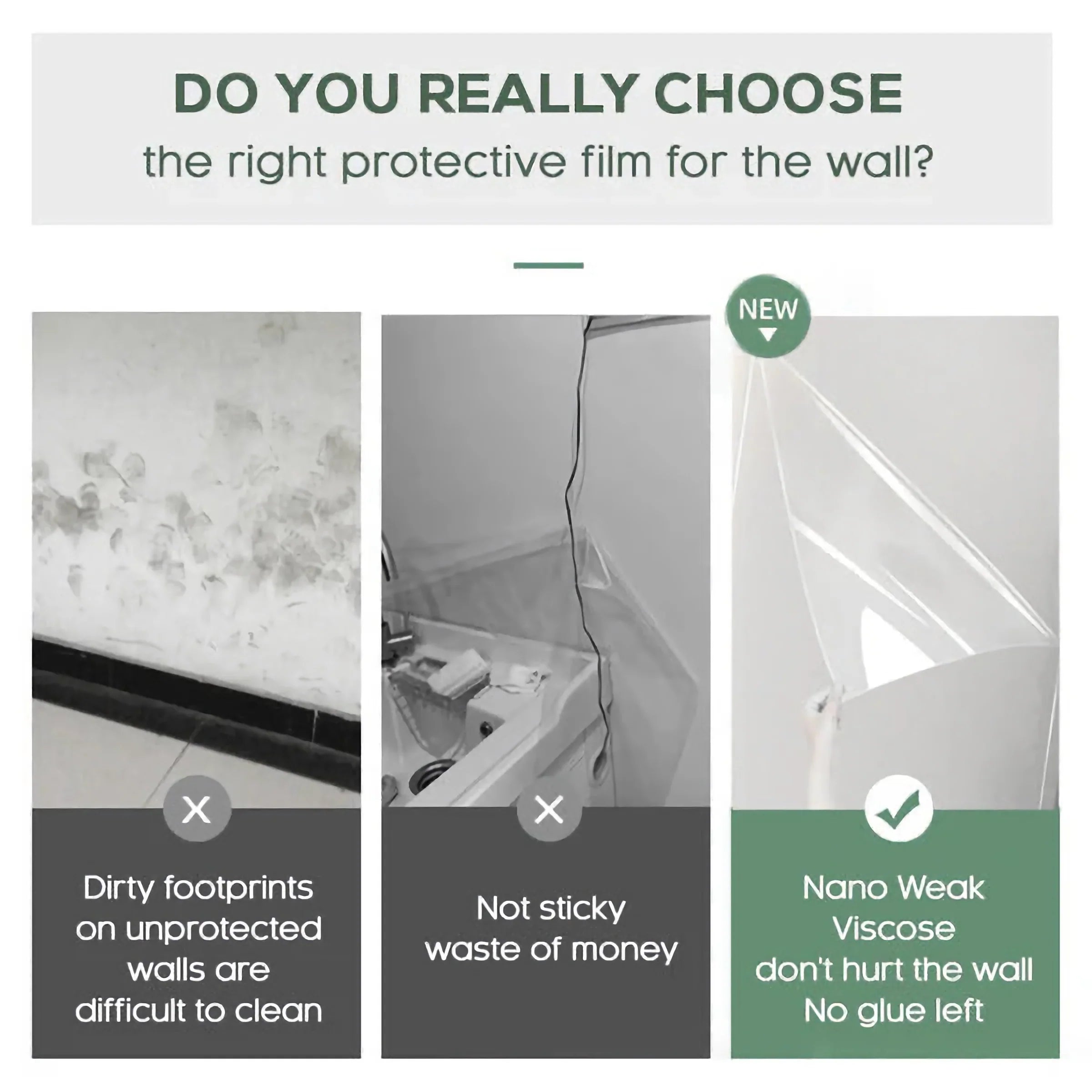 Clear Film Self Adhesive Wall Protective (40*100cm) فيلم شفاف لاصق ذاتياً لحماية الجدران (40×100سم)