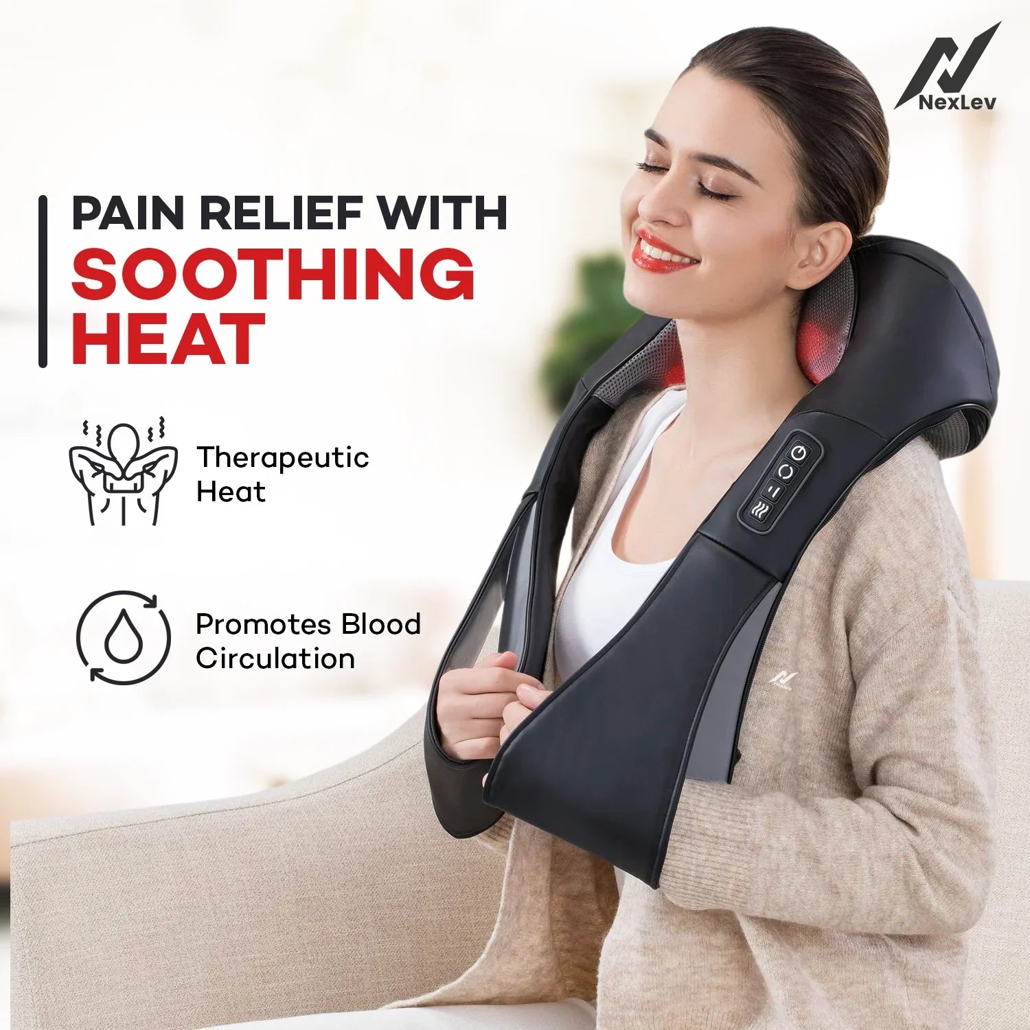 Shiatsu Neck Massager with Heat - Full Body Pain Relief