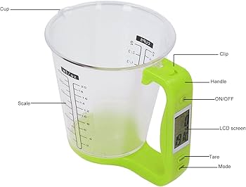 Digital LCD Measuring Cup for Effortless Cooking & Baking كوب قياس رقمي متعدد الاستخدامات للطبخ والخبز والمكونات السائلة والجافة