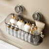 Transparent Suction Cup Wall Mounted Storage Rack رف تخزين شفاف بكوب شفط للجدار