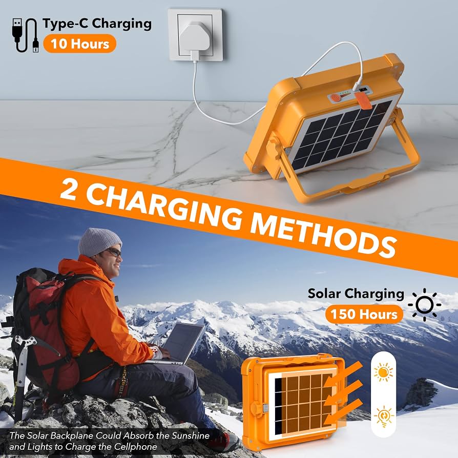 TGD-200W-YELLOW | Solar work lamp | Power bank function | LED