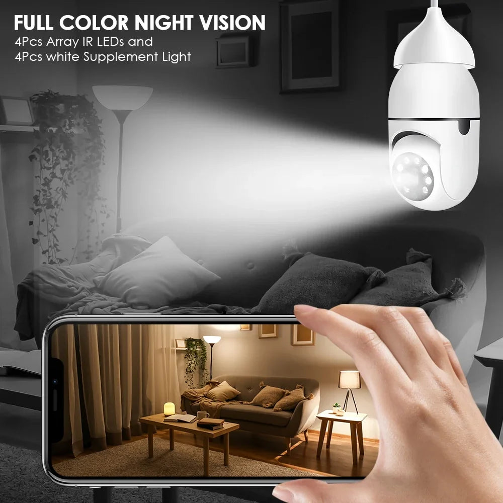 360° WiFi Light Bulb Wireless Cam CCTV كاميرا مراقبة لاسلكية بشكل لمبة 360°
