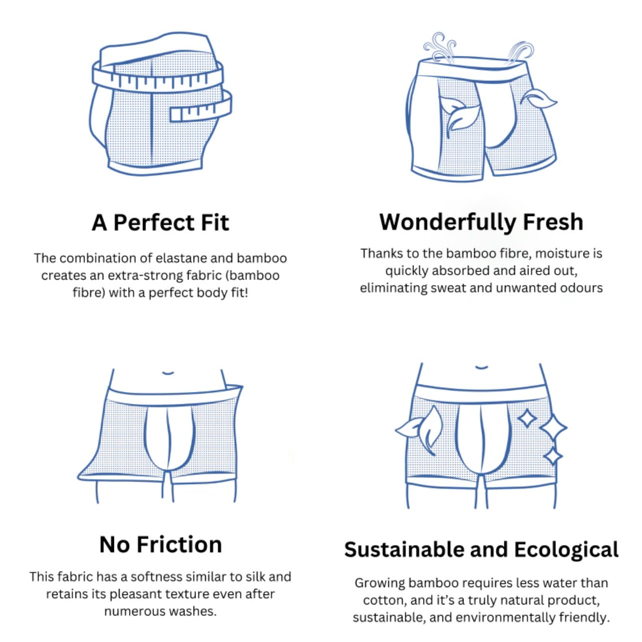 Bamboo Fibre Boxers- Unmatched Comfort | 4 PCS SET بوكسر ألياف الخيزران | راحة لا مثيل لها | 4 قطع