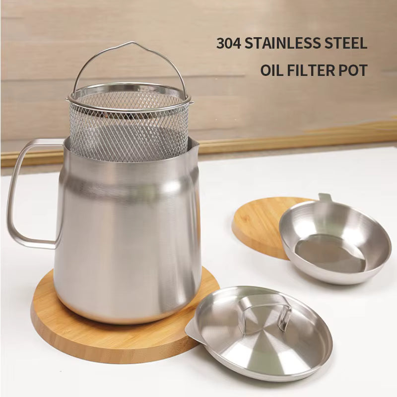 Deep Frying Pot Kitchen Fryer With Strainer Stainless Steel