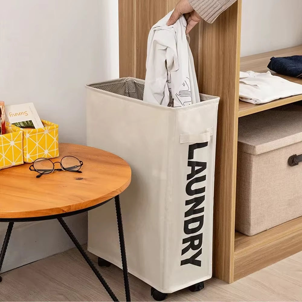 Rolling Mesh Laundry Basket with wheels