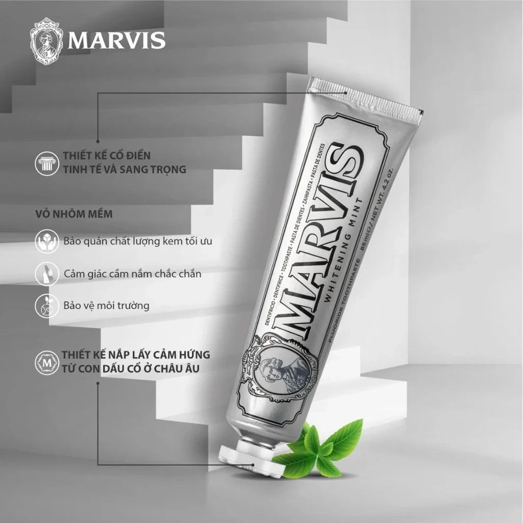 Marvis Smokers Whitening Mint toothpaste معجون أسنان مارفيس لتبييض أسنان المدخنين